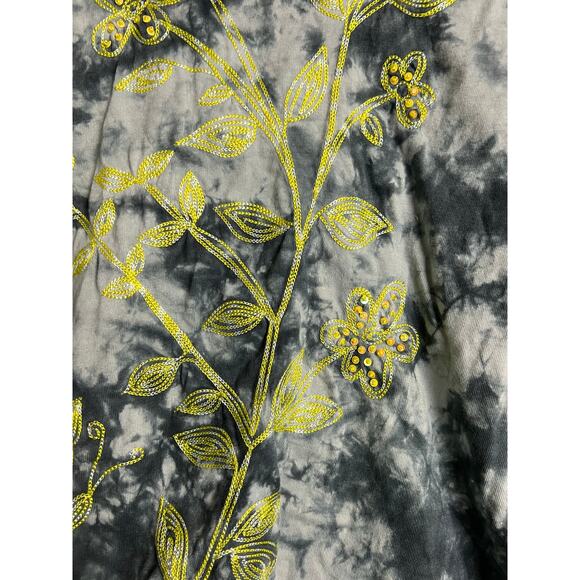 Tie Dye Embroidered Top Shirt Blouse Trashy Y2K Retro Boho Concert Festival M - Picture 3 of 10